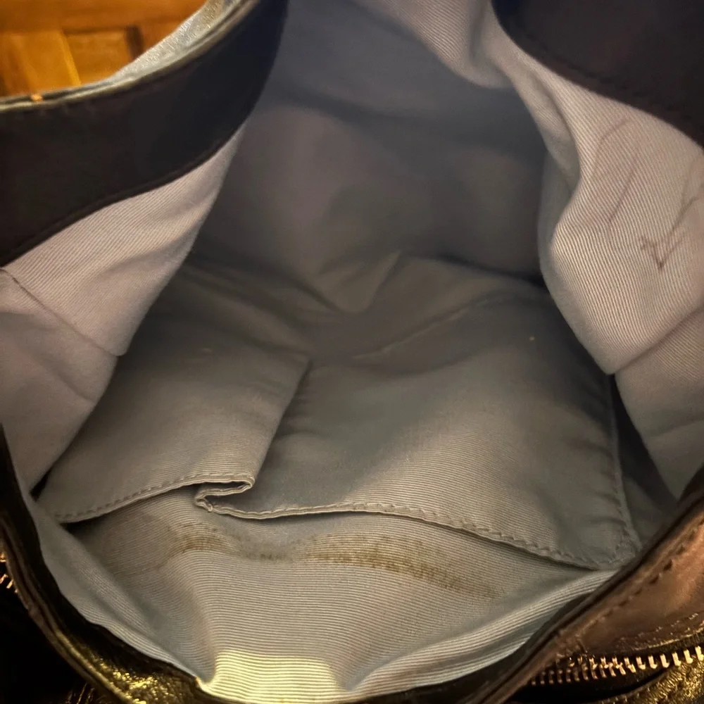 Coach Black Leather Hobo with Silver Hardware
